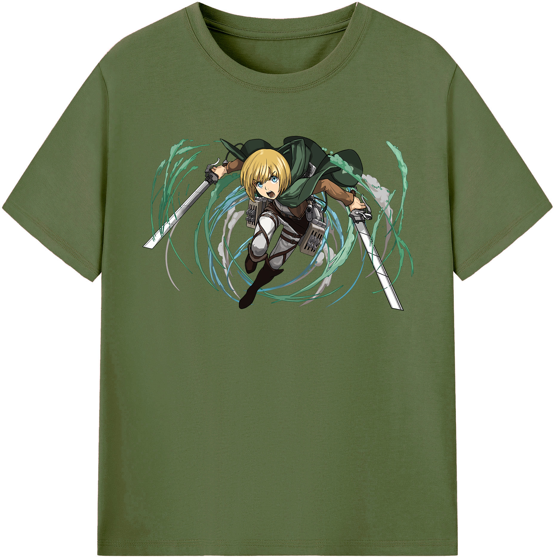 （画像用） 進撃の巨人 アルミン·アルレルト Attack on Titan Armin Arlert 綿100％半袖Tシャツ（フロントプリント）